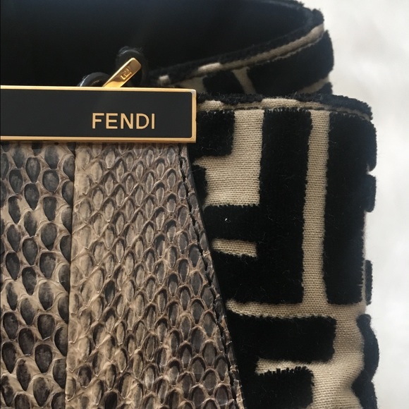 Fendi 2Jours in Snakeskin with Velvet Zucca Sides - Picture 4 of 8